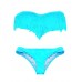 Sexy Ladies Strapless Fringe Bandeau Bikini Sets Tassel Backless Swimwear