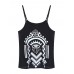 Tiger Head Geometric Pattern Print Chiffon Halter Strap Camisole