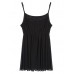 Bouffancy Embellished Beading Sheer Mesh Apricot Black Strap Vest