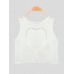 Woman Backless Heart-shaped Short Sleeveless Vest Tank Tops