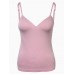 Women Solid Color Hollow Out Bra Vest Cotton V-Neck Tank Tops