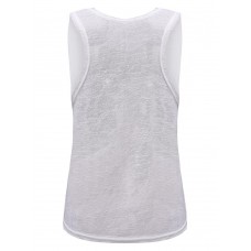 Loose Casual Women Sleeveless Transparent Tank Tops