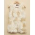 Women Fashion Sleeveless Pure Color Imitation Fur Jacket Vest