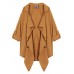 Loose Women Lapel Button Pocket Irregular Thin Trench Coat Jacket