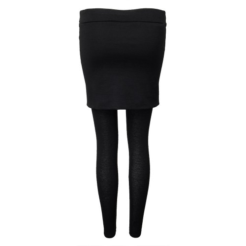 Casual Women Pure Color Side Zipper Bag Hip Skirt Slim Leggings