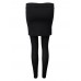 Casual Women Pure Color Side Zipper Bag Hip Skirt Slim Leggings