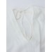 Sexy Loose Women V Neck Backless White Chiffon T-Shirt