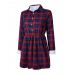 Women Thickening Plaid Elastic Waist Long Sleeve Blouse