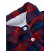 Women Thickening Plaid Elastic Waist Long Sleeve Blouse