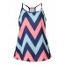 Women Wave Colorful O-neck Sleeveless Top