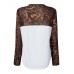 Casual Leopard Pocket Patchwork Chiffon T-Shirt For Women