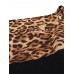 Casual Leopard Pocket Patchwork Chiffon T-Shirt For Women