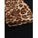 Casual Leopard Pocket Patchwork Chiffon T-Shirt For Women