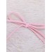 Women Sexy Pink Criss Cross Belt Wireless Bikini Halter Lace-Up Solid Color Swimwear