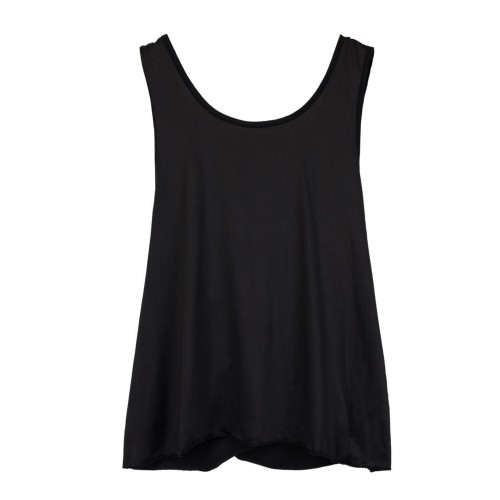 Casual Loose Sexy Black Cross Backless Tank Top For Women