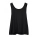 Casual Loose Sexy Black Cross Backless Tank Top For Women