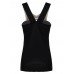 Sexy Women Sleeveless Halter Lace Hollow Stitching Slim Tank Top