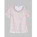 Women Elegant Lace Beaded Embroidery Chiffon T-Shirt