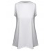 Sexy Women Sleeveless Solid White Back Split Cotton Vest Tank Top