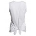 Sexy Women Sleeveless Solid White Back Split Cotton Vest Tank Top