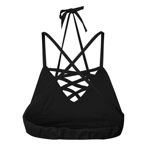 Sexy Women V Neck Backless Lace Up Crop Top Tank Top