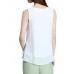 Elegant Women Lotus Ink Printing Fake Two-piece Cotton Linen Tank Top