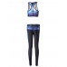 Women Starry Sky 3D Printed Yoga Gym Two Pieces Set Tracksuit