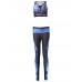 Women Starry Sky 3D Printed Yoga Gym Two Pieces Set Tracksuit