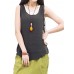 Casual Women Fake Two-piece Sleeveless Cotton Linen Tank Top