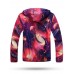 Thin Galaxy Print Outdoor Wicking Sun Protection Loose Long Sleeve Hooded Jacket