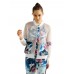 Women Sport Flower Printed Patchwork Hollow Suntan-proof Wear Jacket