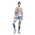 Women Sport Flower Printed Patchwork Hollow Suntan-proof Wear Jacket