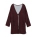 Women Vintage Long Sleeve Loose Cotton Cardigan Jacket