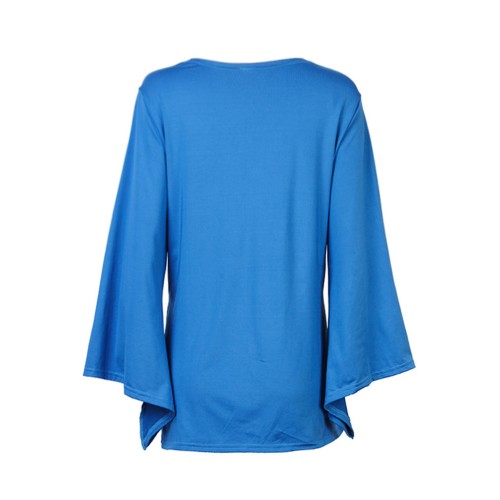 Casual Women Sexy V-Neck Irregular Pleated Loose Long Sleeve T-Shirt