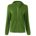 Casual Women Zip Pure Color Loose Jersey Jacket Coat Hoodie Sweatshirt