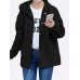 Casual Solid Color Hooded Long Sleeve Loose Women Jacket