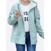 Casual Solid Color Hooded Long Sleeve Loose Women Jacket