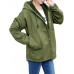 Casual Solid Color Hooded Long Sleeve Loose Women Jacket