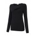 Sexy Women Long Sleeve O-neck Hole Stretch Pure Color T-shirts