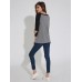 Casual Women Long Sleeve Arrow Print Stitching O-Neck T-shirts