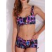 Women Sexy Printed Solid Color Tankinis Pullover Vest Elastic Swimwear Sets