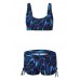 Women Sexy Printed Solid Color Tankinis Pullover Vest Elastic Swimwear Sets