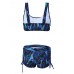 Women Sexy Printed Solid Color Tankinis Pullover Vest Elastic Swimwear Sets