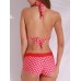 Sexy Halter Polka Dot Printed Bowknot High Rise Bikini Sets