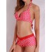 Sexy Halter Polka Dot Printed Bowknot High Rise Bikini Sets