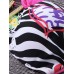 Sexy Halter Backless Flower Love Striped Printed Wireless High Waist  Bikini Sets