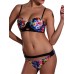 Sexy Women Show-Off Printed Bikini Key Hole Front Hollow Out Swimwear Sets