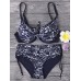 Sexy Plus Size Flower Printed Bow-knot Elastic Bikini Sets