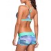 Yiranshini Colorful Y-Back Plunge Low Rise Tankinis Sets