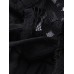 Women Sexy V-Neck Shirts Black Sheer Blouses Long Sleeve Chiffon Top